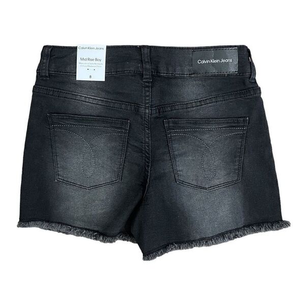 Calvin Klein Girls Mid-Rise Boy Jean Shorts Black Size 8 - Picture 2 of 9